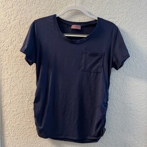 Maternity Navy Blue T-Shirt with Pocket